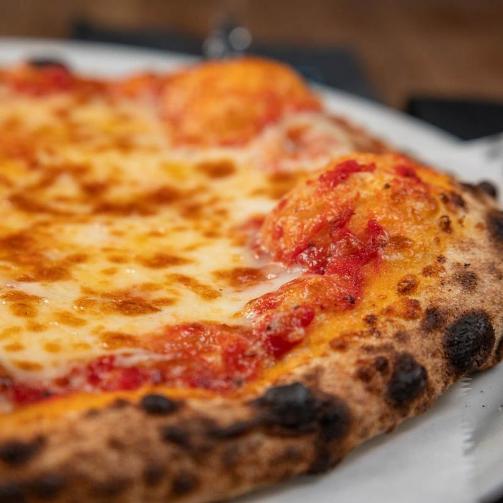 Cheese Pizza Close Up.