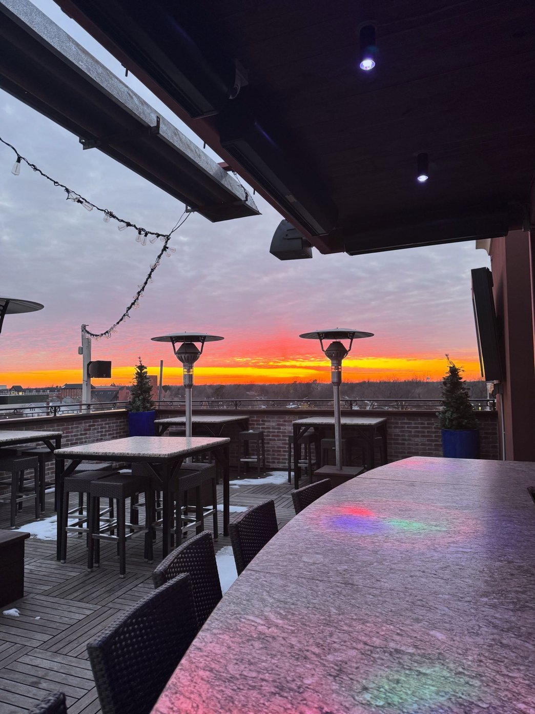 View from a window overlooking the area