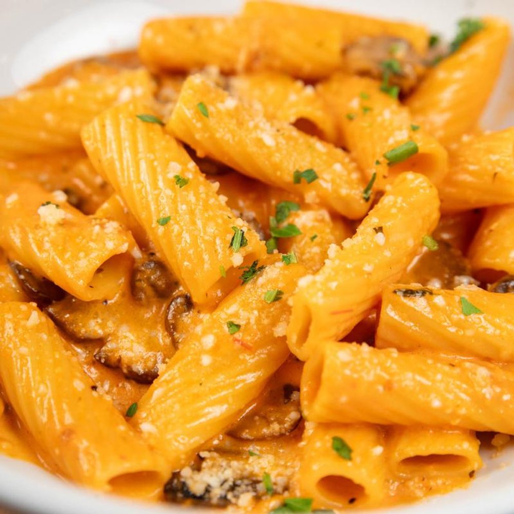 Mushroom Rigatoni Close Up.