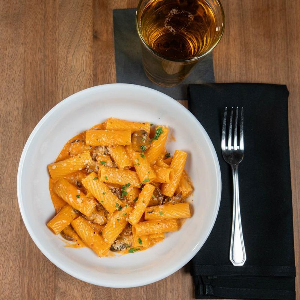 Mushroom Rigatoni Top View.