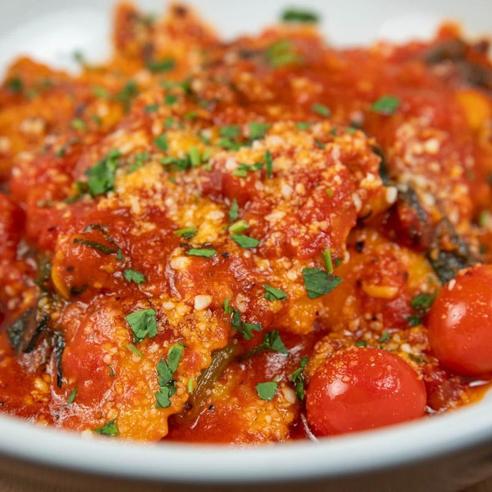 Short Rib Ravioli Close Up.