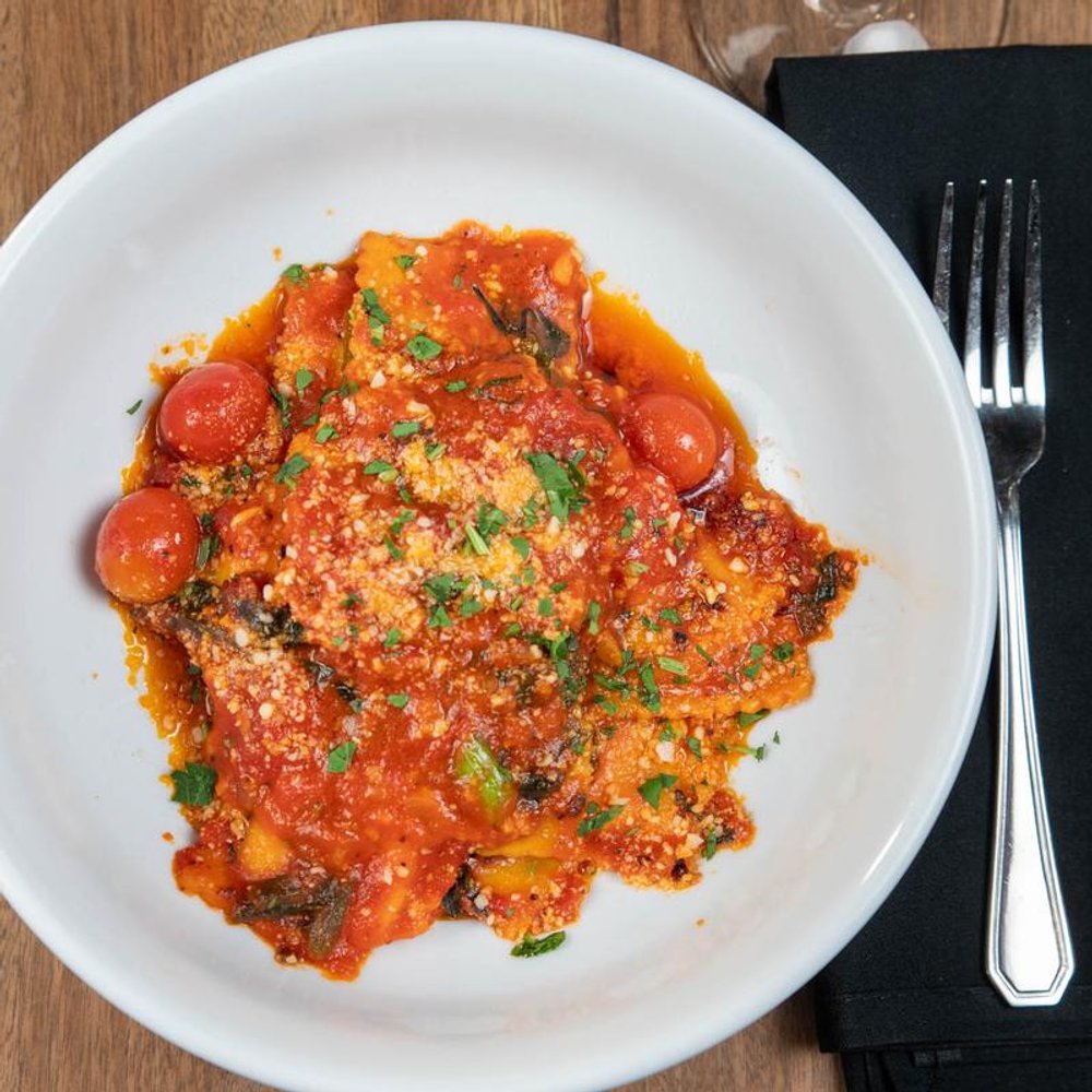 Short Rib Ravioli Top View.