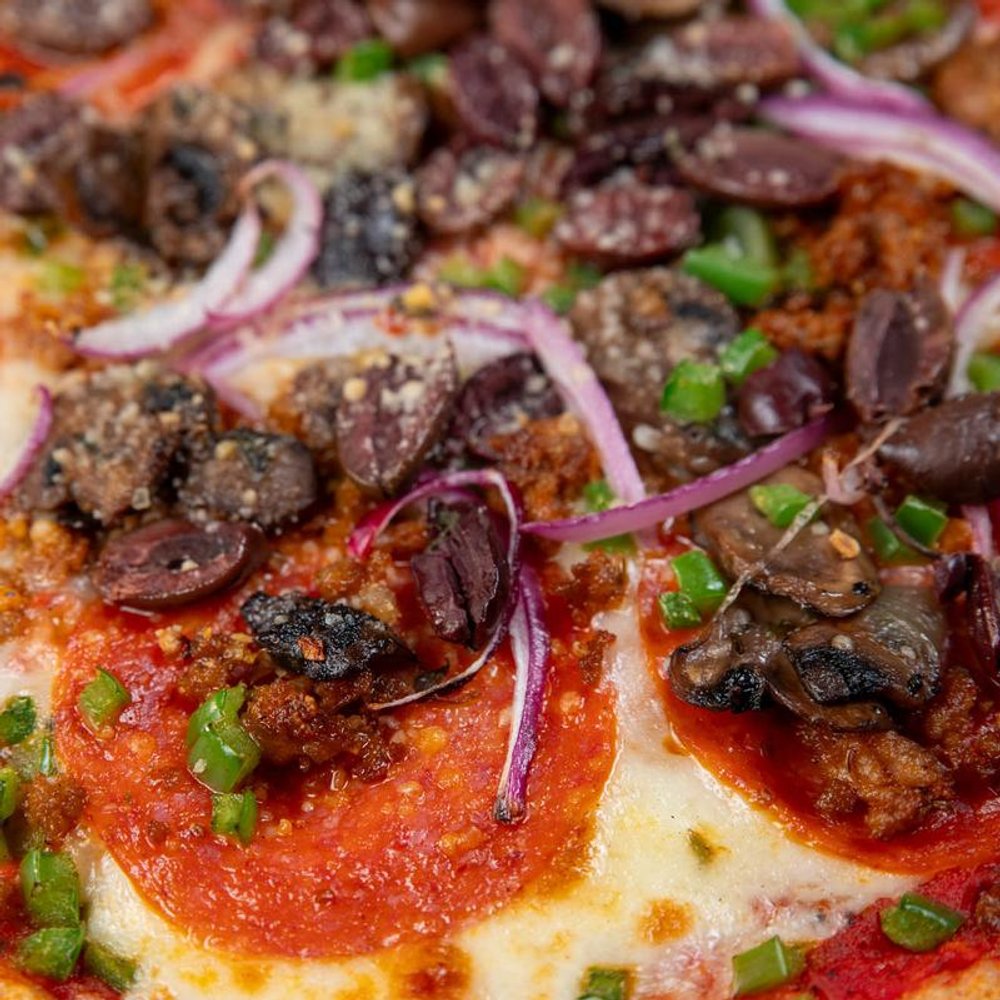 Supreme Pizza Close Up.