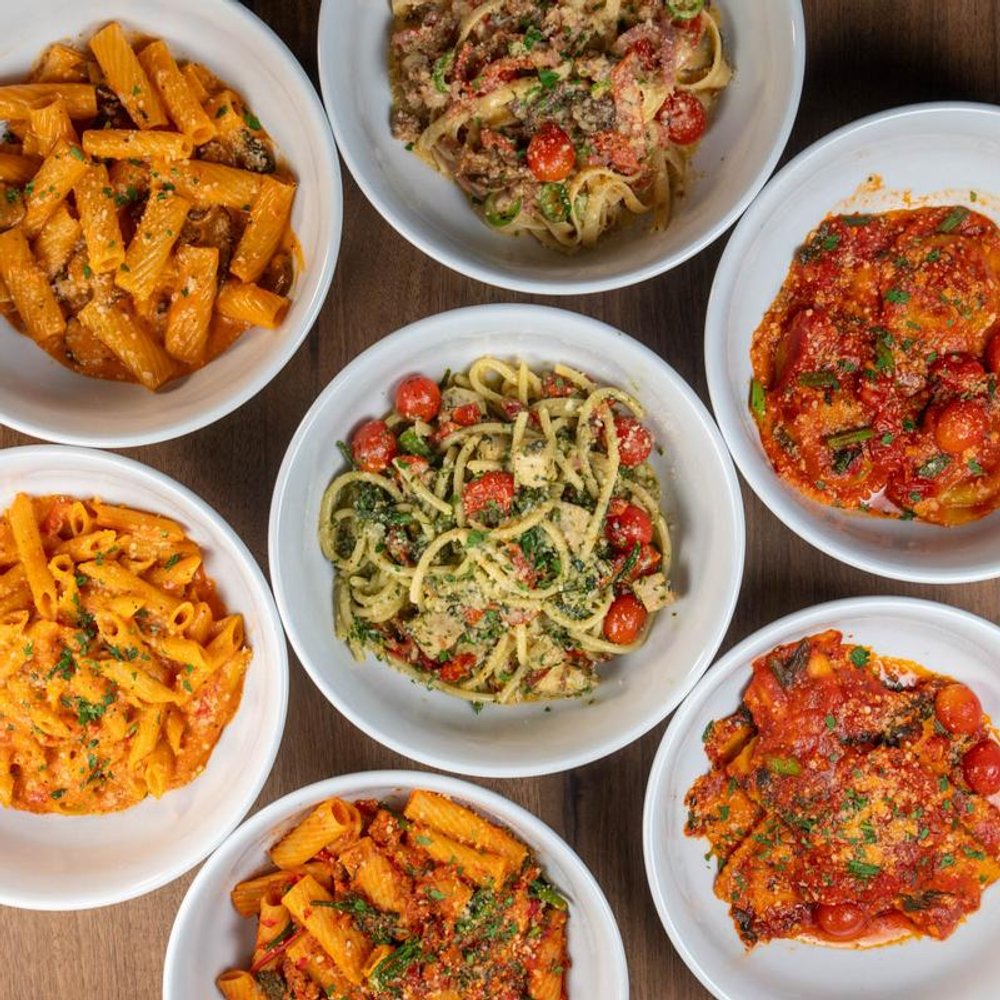 Top View Of Assorted Pastas.