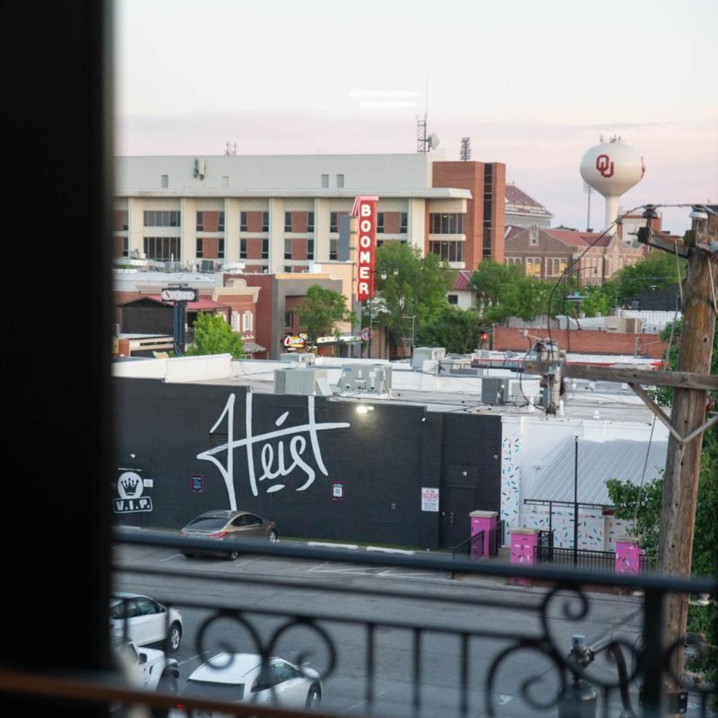 View from a window overlooking the area
